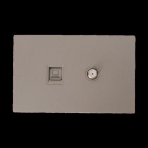 Toma TV + Toma Internet Terra Gris Uduke (V8-037)