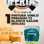 KIT 1 UD PINTURA VINILO PREMIUM TIPO 2 BLANCO GALON EN BOLSA (90400111) +  2 UDS  GRATIS BN14385A SILICONA TUBO KAUDAL TRANSPARENTE USO GENERAL 280 ML (CON FUNGICIDA)