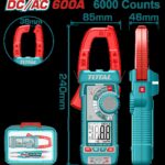 PINZA VOLTIAMPERIMETRICA DIGITAL 600A 6000 CONTEOS RMS INDUSTRIAL TOTAL (TMT766002)