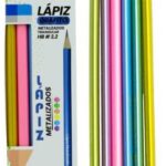 LAPIZ TRIANGULAR METALIZADO HB #2 BLISTER X 6 AH ROYAL (PAC3176)