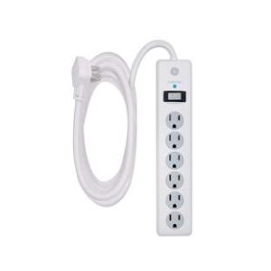Toma Multiple x 6 con Supresor de Picos Proteccion 800 Joules General Electric Cable 3 MTS Calibre 14 Enchufe Plano (GE14092)