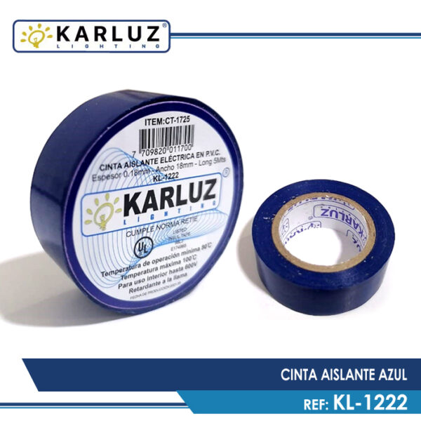 CINTA AISLANTE AZUL 5MTS KARLUZ REF:KL-1222