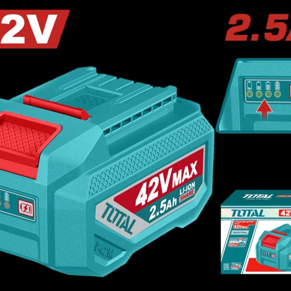 BATERIA 42V 2.5AH ION LITHIUM INDUSTRIAL SUPER TOTAL (TFBLI42251)