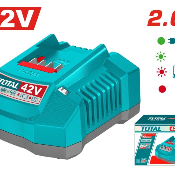 CARGADOR INTELIGENTE  PARA BATERIAS 42V 2.0AH INDUSTRIAL TOTAL (UTFCLI42021)