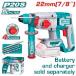 TALADRO ROTOMARTILLO SDS PLUS 7/8" 20V 4.5 JULES INCLUYE ACCESORIOS BATERIA Y CARGADOR NO INCLUIDO INDUSTRIAL SUPER TOTAL (TRHLI21228)