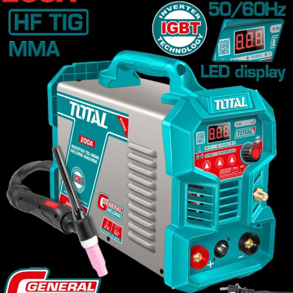 SOLDADOR INVERSOR DIGITAL 200A (MMA-HF TIG) 110-220V INDUSTRIAL SUPER TOTAL (UTIG20058)