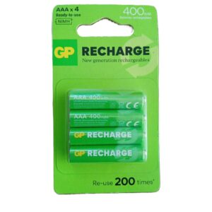 Pila Recargable Blister x 4 Gp 1.2V AAA 400 Mah (GP40AAAHC-C4K)