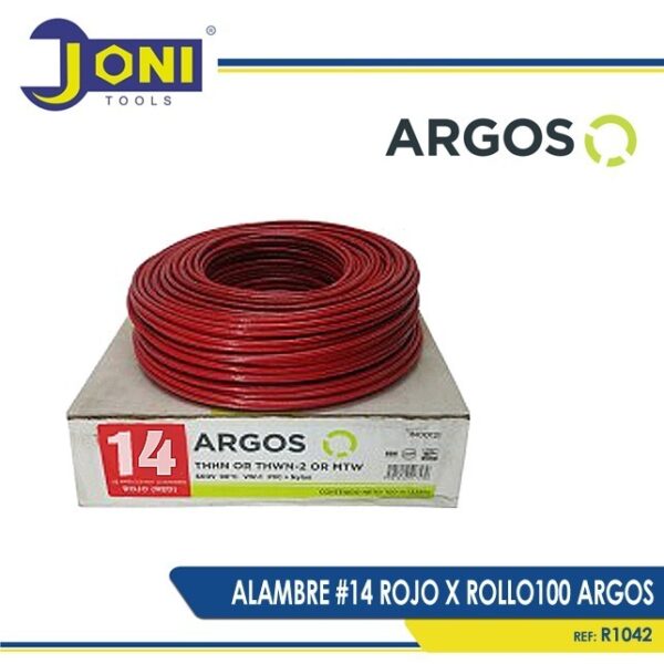 ALAMBRE #14 ROJO ARGOS X100 mts REF: R1042