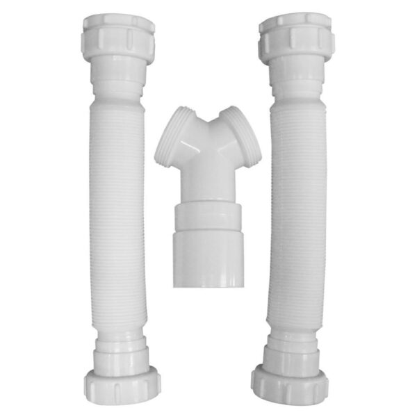 SIFON LAVAMANOS / LAVAPLATOS FLEXIBLE DOBLE BLANCO 1 1/4 BOCCHERINI (SFDN-01)