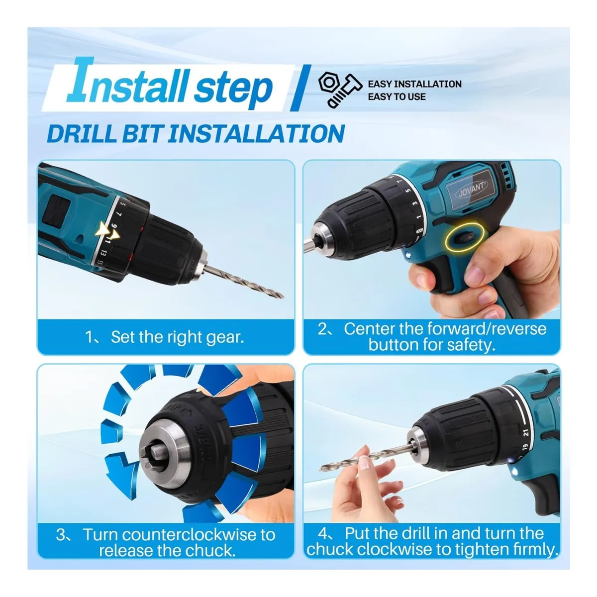 Kit Taladro Eléctrico Inalámbrico De Mano Doble Batería Generico Alta Potencia