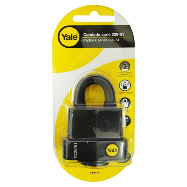 CANDADO YALE INTEMPERIE NEGRO 220-51MM(8815) Item: 11813