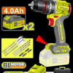 TALADRO INALAMBRICO PERCUTOR 1/2" 92 NM 20V CAJA PLASTICA INCLUYE 2 BATERIAS 20V (4.0AH), 1 CARGADOR Y ACCESORIOS DYLLU (UDTCDP9281)