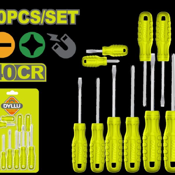 JUEGO DESTORNILLADORES X 8 PZS  PUNTA IMANTADA DYLLU (DTSS2410)