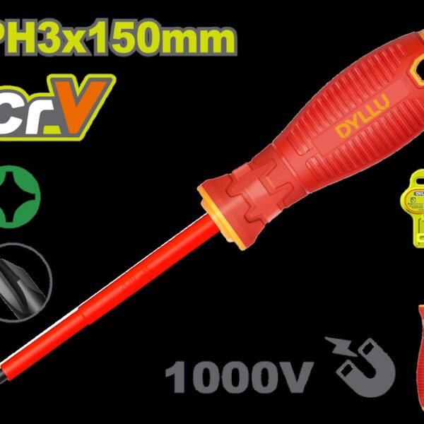 DESTORNILLADOR (+)  6" AISLADO 1000V DYLLU (DTSD7236)