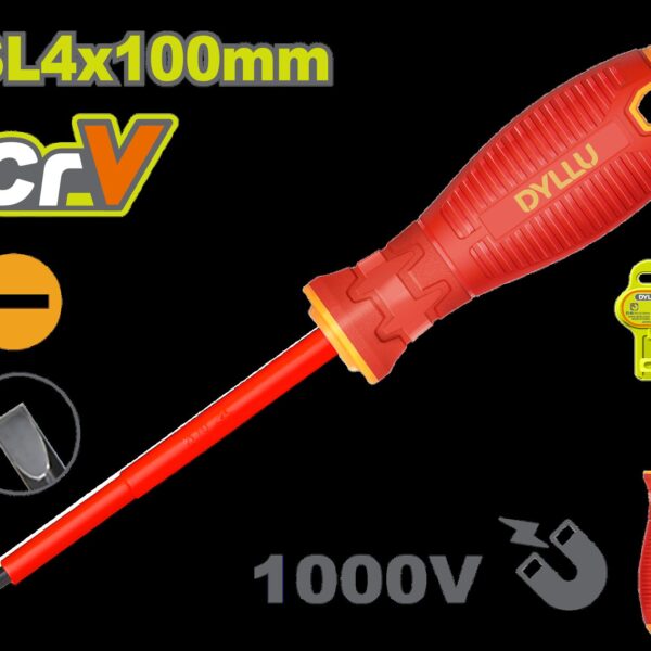 DESTORNILLADOR (-)  4" AISLADO 1000V DYLLU (DTSD7244)