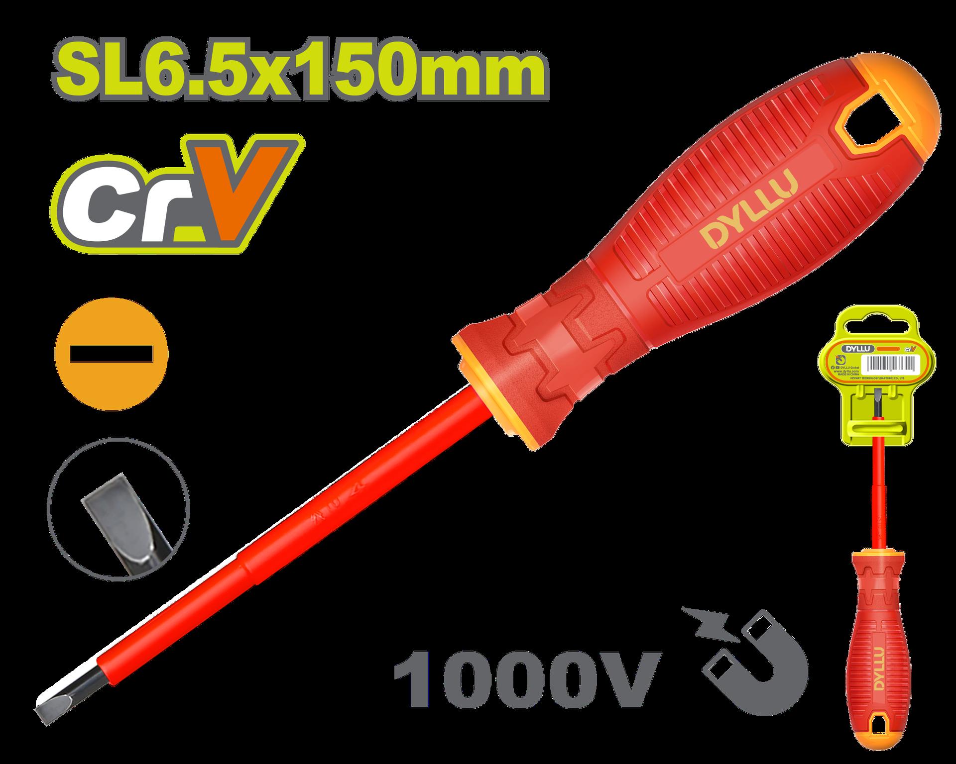 DESTORNILLADOR (-) 6" AISLADO 1000V DYLLU (DTSD7266)