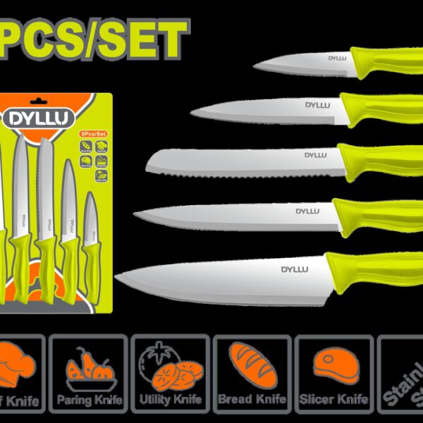 JUEGO DE CUCHILLOS PARA COCINA X 5 PCS DYLLU (DTKK1K51)