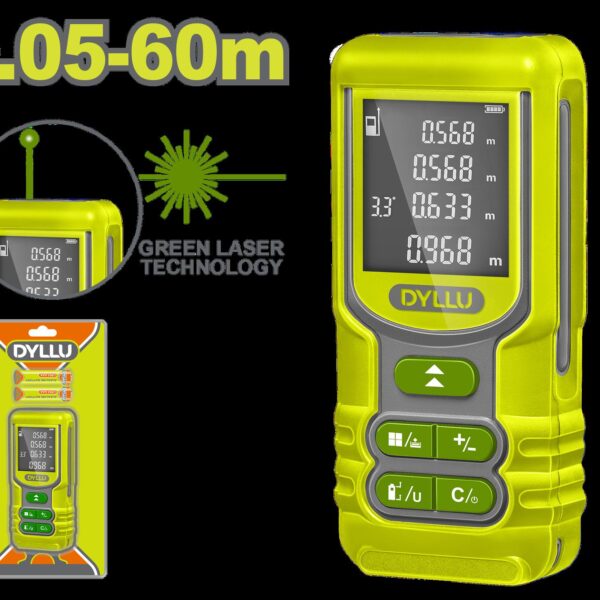 MEDIDOR DE DISTANCIA LASER 60M LUZ VERDE DYLLU (DTDL1526)