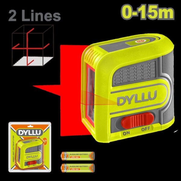 NIVEL LÁSER 0-15M LUZ ROJA DYLLU (DTLE1M03)