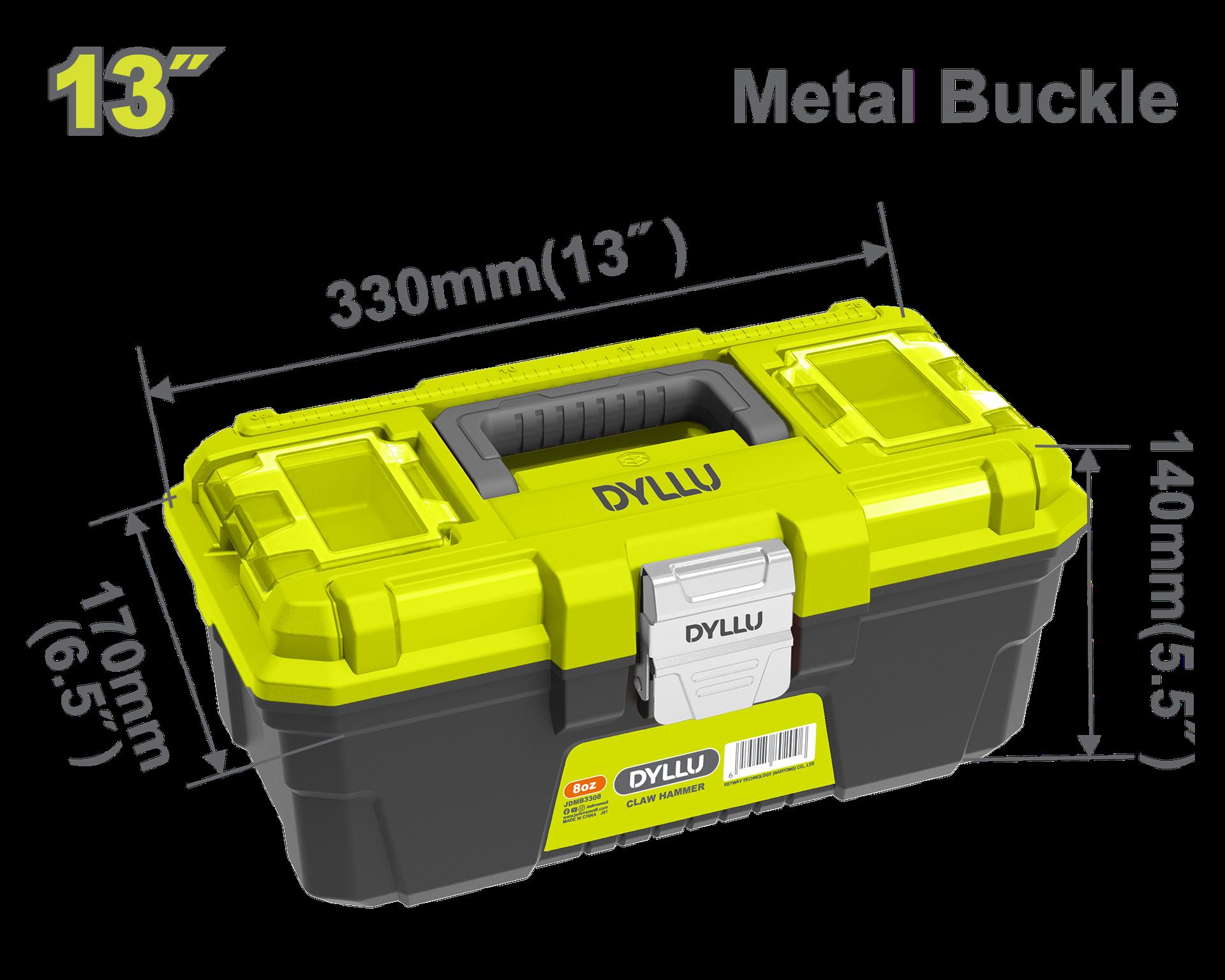 CAJA DE HERRAMIENTA 13" PLÁSTICA CIERRE METALICO DYLLU (DTTB3313)