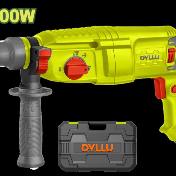 TALADRO ROTOMARTILLO SDS PLUS 800W 120V CAJA PLASTICA INCLUYE (3) BROCAS (2) CINCELES DYLLU (UDTRH1D26)