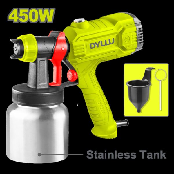PISTOLA PINTAR ELECTRICA 800ML 450W VASO METALICO DYLLU (UDTEG1A02)