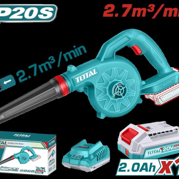 SOPLADORA INALAMBRICA 20V  INCLUYE 1 BATERIA 2.0AH Y 1 CARGADOR 20V SUPER TOTAL  (UTABLI20781)