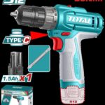TALADRO INALAMBRICO 3/8 (10MM) 20NM 12V INCLUYE 1 BATERIA DE 1.5AH CARGADOR TIPO-C NO INCLUIDO SUPER TOTAL (TDLI122061)