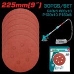 JUEGO DE HOJAS DE LIJA X 30 PIEZAS 9" PARA LIJADORA DE PARED SUPER TOTAL (TAC225030)