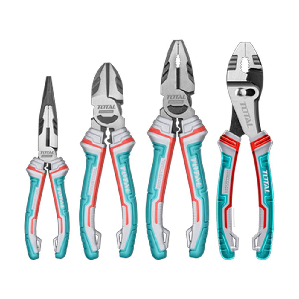 JUEGO DE ALICATE X 4 PIEZAS CROMO VANADIUM INDUSTRIAL SUPER TOTAL (THT2K0488)
