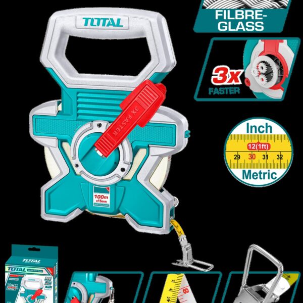 DECAMETRO 100MTS INDUSTRIAL FIBRA DE VIDRIO TOTAL  (TMTF181006)