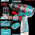 TALADRO INALAMBRICO PERCUTOR 1/2 16V 66NM INCLUYE 2 BATERIAS 2,0AH, CARGADOR Y ACCESORIOS  INDUSTRIAL SUPER TOTAL (UTIDLI166062)
