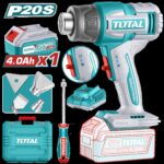 PISTOLA CALOR INALAMBRICA  20V CON TEMPERATURA AJUSTABLE  INCLUYE 4 BOQUILLAS 1 BATERIA 4.0AH Y 1 CARGADOR INDUSTRIAL SUPER TOTAL (UTBLI20065)