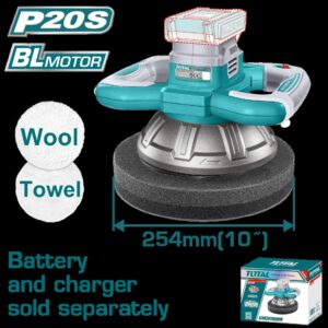 Polichadora Orbital Inalambrica 254MM 20V Bateria y Cargador No Incluido  Industrial Super Total (TOPLI202548)
