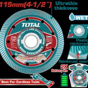 Disco Diamantado Continuo 4 1/2"  Corte Baldosa,Marmol, Ceramica Industrial Super Total (TAC2151151)