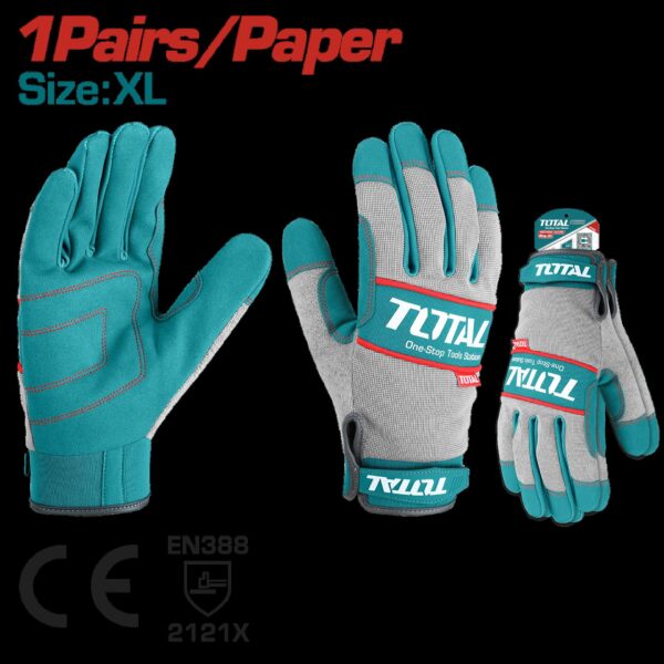 GUANTE  MECANICO MICROFIBRA PU CUERO REFORZADO XL  INDUSTRIAL SUPER TOTAL (TSP1808-XL)