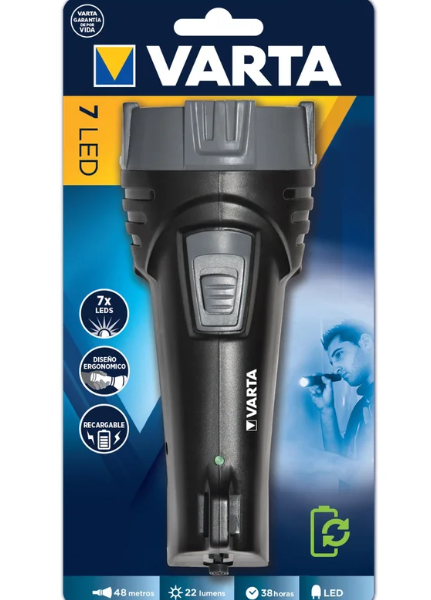 LINTERNA VARTA RECARGABLE SUPER LED 56 LUMENS