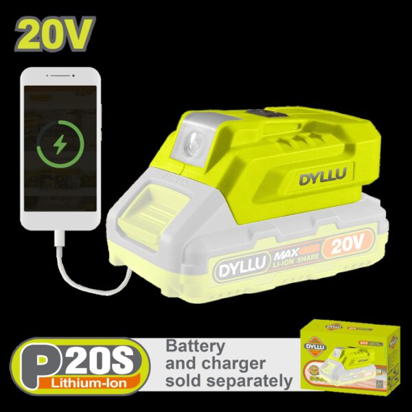 CARGADOR USB 20V PARA CELULARES Y OTROS EQUIPOS BATERIA Y CARGADOR NO INCLUIDO DYLLU (DTUCP118)