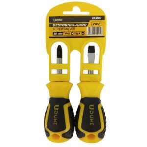 Juego Destornilladores x 2 Pzs Punta Imantada 1/4 x 1 1/2" (+)(-) Uduke (HT4130)