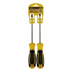 Juego Destornilladores x 2 Pzs Punta Imantada 3/16 x 5" (+)(-) Uduke (HT4131)