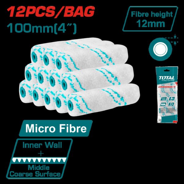 REPUESTO DE RODILLO 4" DE MICROFIBRA X 12 PZS SUPER TOTAL (THRC560412)