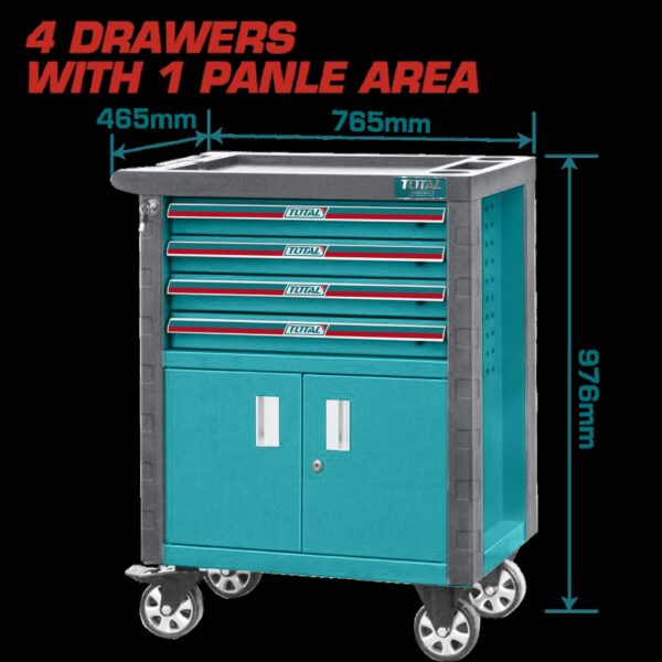 GABINETE DE 4 BANDEJAS CON RODACHIN (765*465*976MM) INDUSTRIAL SUPER TOTAL (THRC01041)