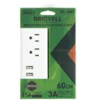 TOMA MULTIPLE X 2 + 1 TIPO C 3A + 2 USD 3A 60CM CON POLO TIERRA (BK-2861)