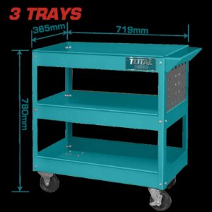 Carro para Herrmientas 3 Puestos ( 71.9X36.5X78CM) Insdustrial Super Total (THPTC301)