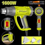 Pistola Calor con Temperatura Ajustable 1600W Incluye 3 Boquillas  Dyllu (UDTHG1520)