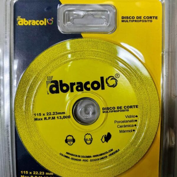 DISCO CORTE VIDRIO Y CERAMICA ABRACOL MULTIPROPOSITO 7" (180X22.23MM)(SEDIDCH00063)