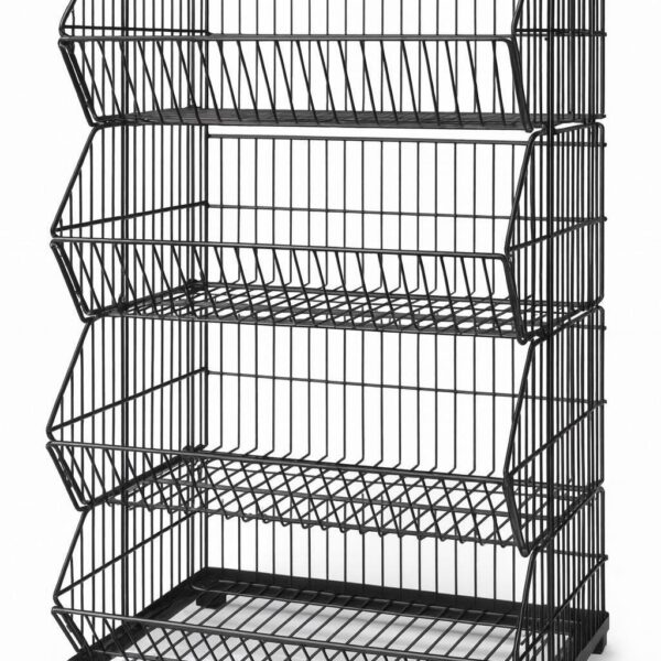 EXHIBIDOR UDUKE CANASTILLAS APILABES X4 CON BASE PISO(HT1632)(58X40X30-CM)