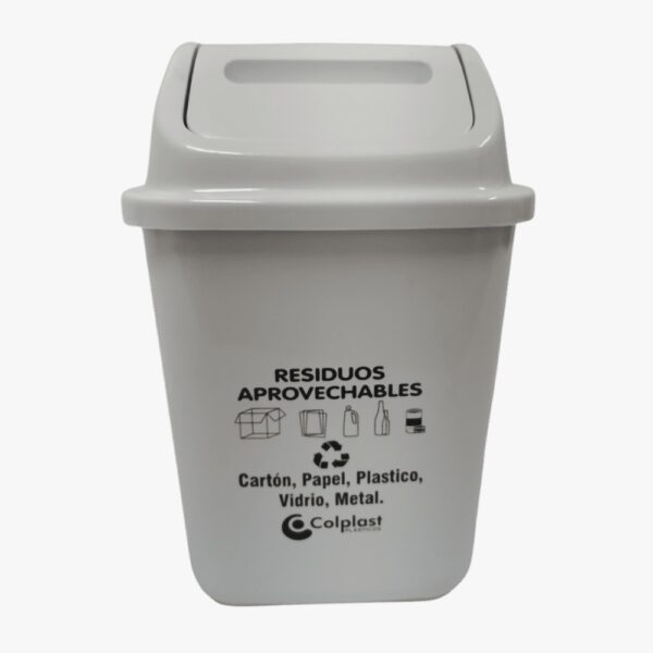 PAPELERA VAIVEN 7 LTS BLANCA COLPLAST