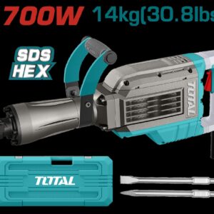 Demoledor Sds Hex 1700W 60 Joules  Incluye Dos Cinceles Caja Plastica Industrial Super Total (UTH217088)