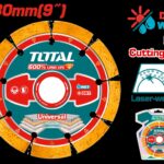 DISCO DIAMANTADO SEGMENTADO 9" UNIVERSAL CORTE EN SECO Y HUMEDO INDUSTRIAL SUPER TOTAL (TAC2172301)